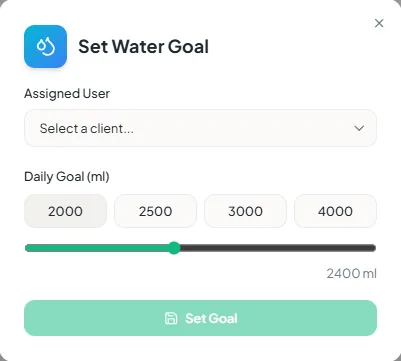 Set a water goal