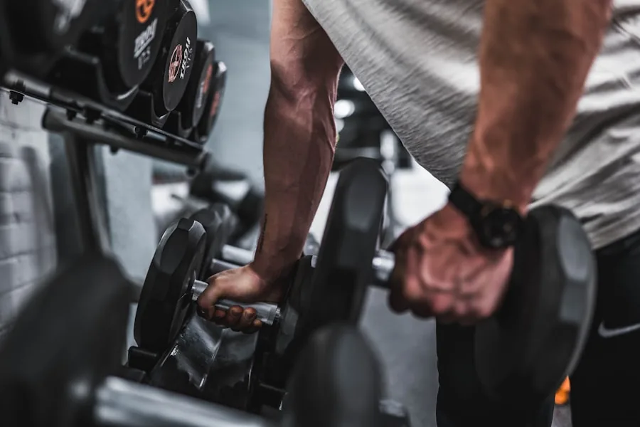 Trainer working out